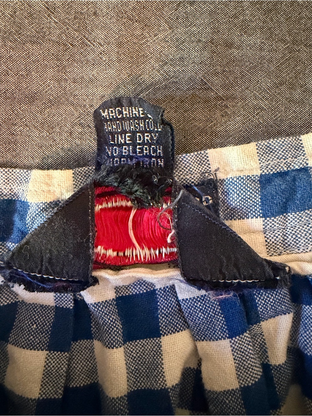 Allen Solly Bombay Oxford Blue and White Gingham Button-Front Vintage Midi Skirt - Picture 6 of 7